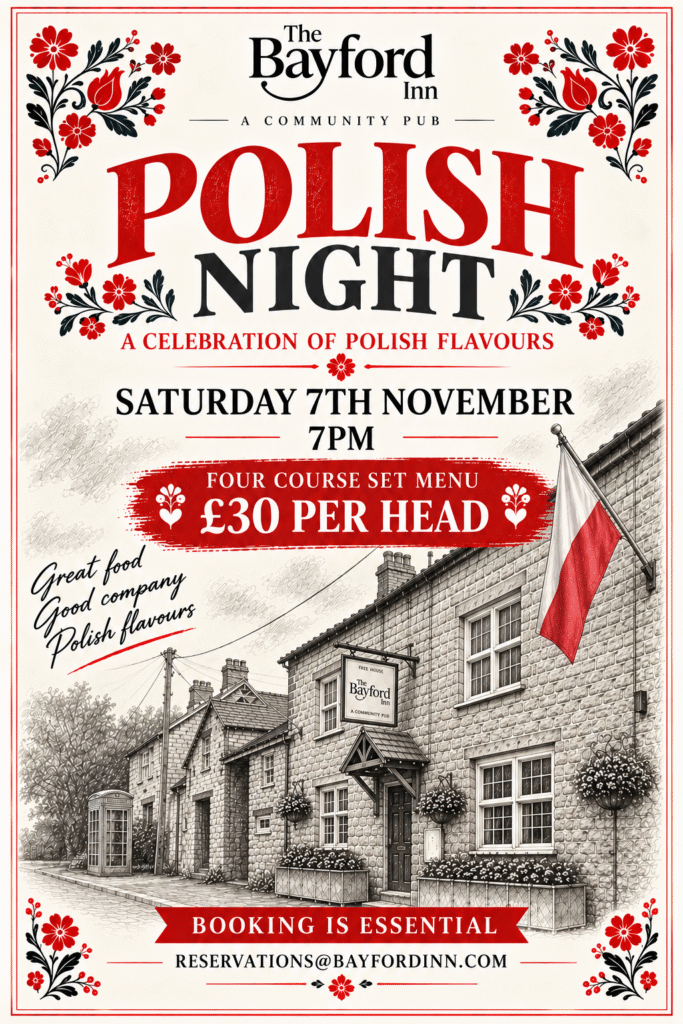 Polish evening at The Bayford Inn poster